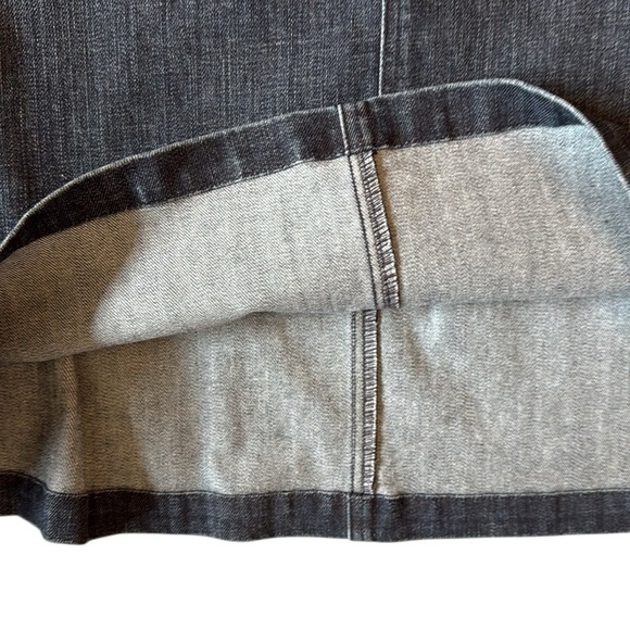 Talbots Preppy Grosgrain Waist Blue Denim Skirt Thick Cotton Stretch Pockets 16 - Picture 9 of 11